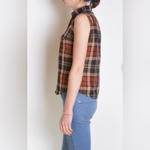 Ralph Lauren Plaid Linen Blouse Size PP - Picture 2 of 3